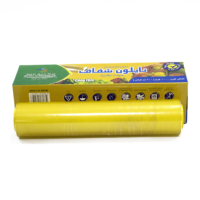 Wholesale Customized disposable food-contact PVC PE cling film wrap stretch Custom sizes cling film slider cutter