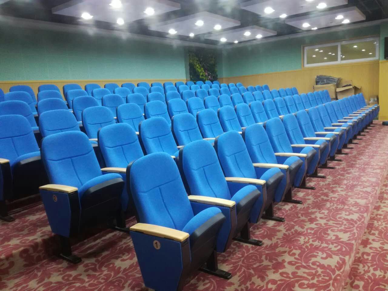 Verified supplier free sample price Cheap auditorium chair with writing pad tablet theater durable fabric auditorium theater