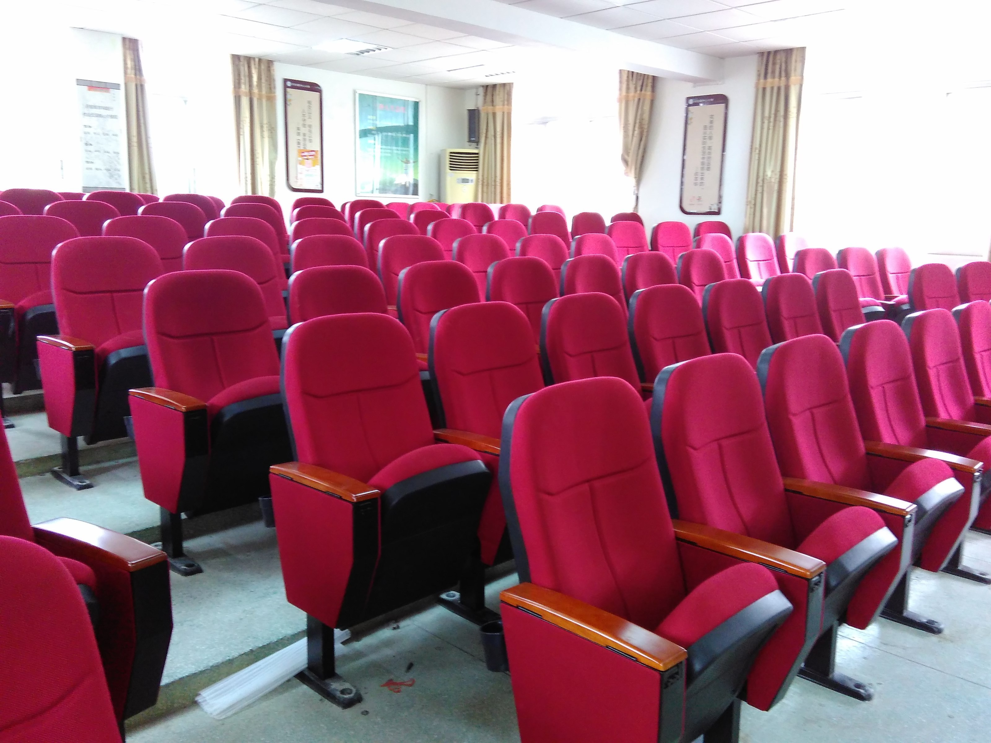 Verified supplier free sample price Cheap auditorium chair with writing pad tablet theater durable fabric auditorium theater