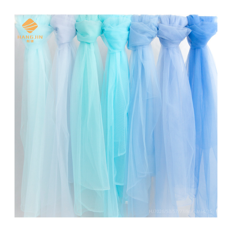 Azure Blue color soft tulle net 6420 Tricot Tulle Fabric light Blue for Wedding Dress Royal blue tulle mesh fabric