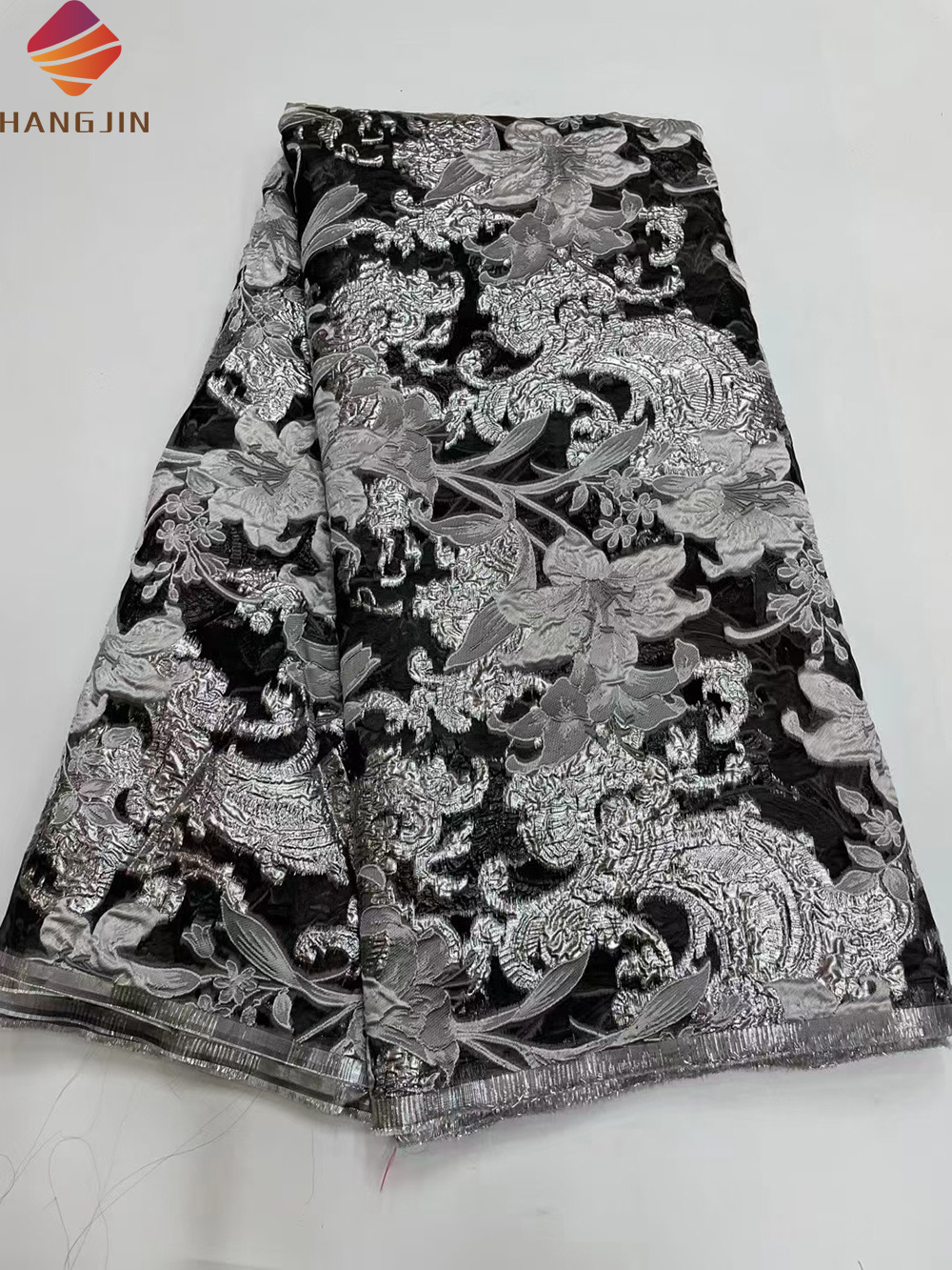 New African Embroidery Jacquard Organza Brocade Lace Fabric For Women Party Dress