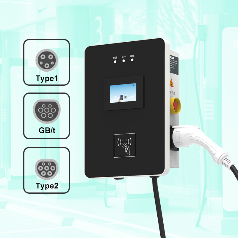 Hongjiali AC ev charging station dual 22 kw type2 ev charger 32 amp level2 wall box 7kw 11 kw ev car chargers manufacturer