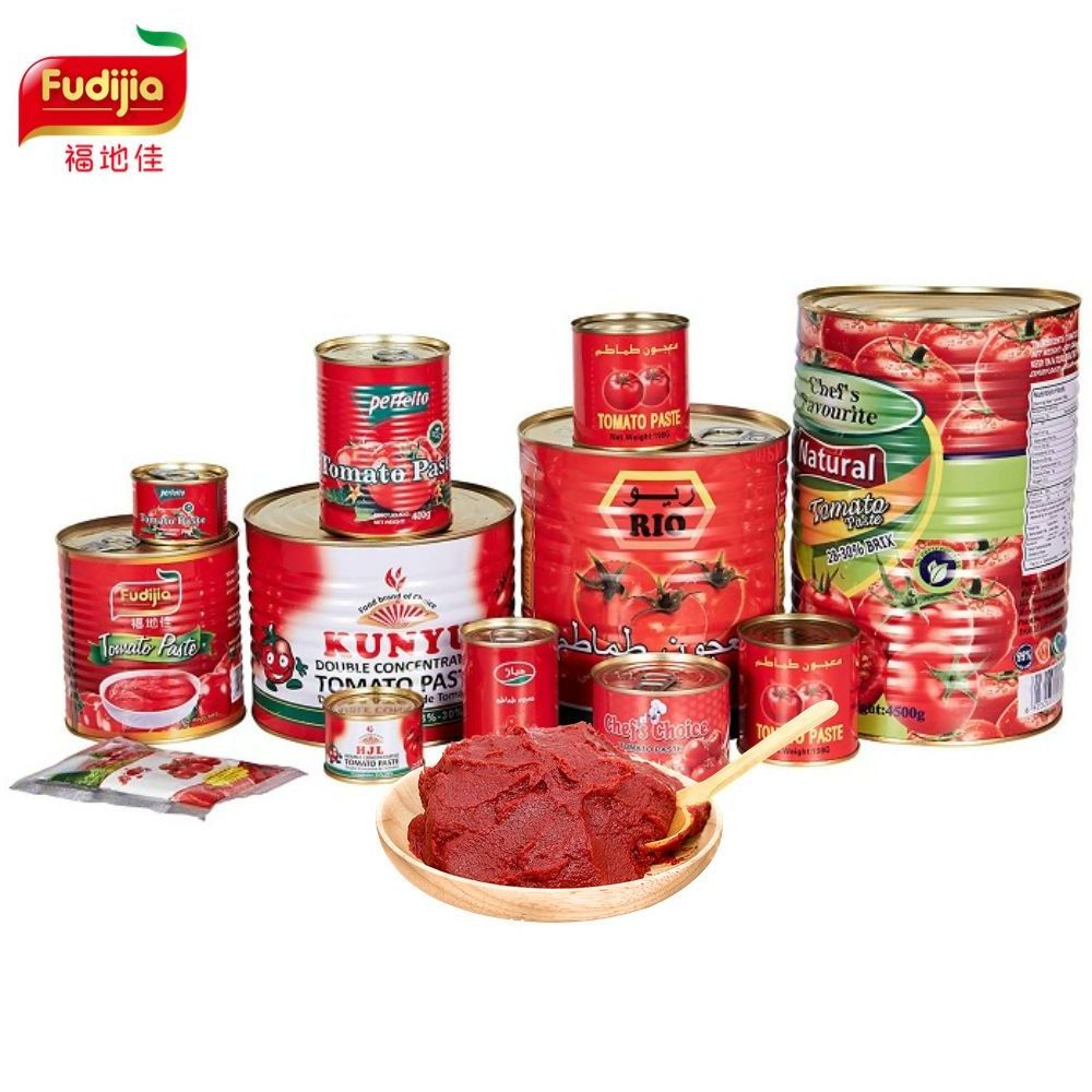 Factory easy open tomato paste in drum brix 36-38 28-30 22-28% tin tomato paste 2200g 400g 850g 3000g ketchup