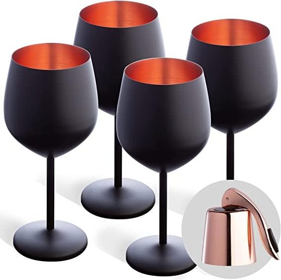 Wholesale stainless steel wine glass for drinking in wedding party stainless steel wine glasses