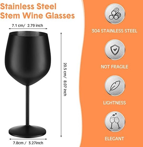 Wholesale stainless steel wine glass for drinking in wedding party stainless steel wine glasses