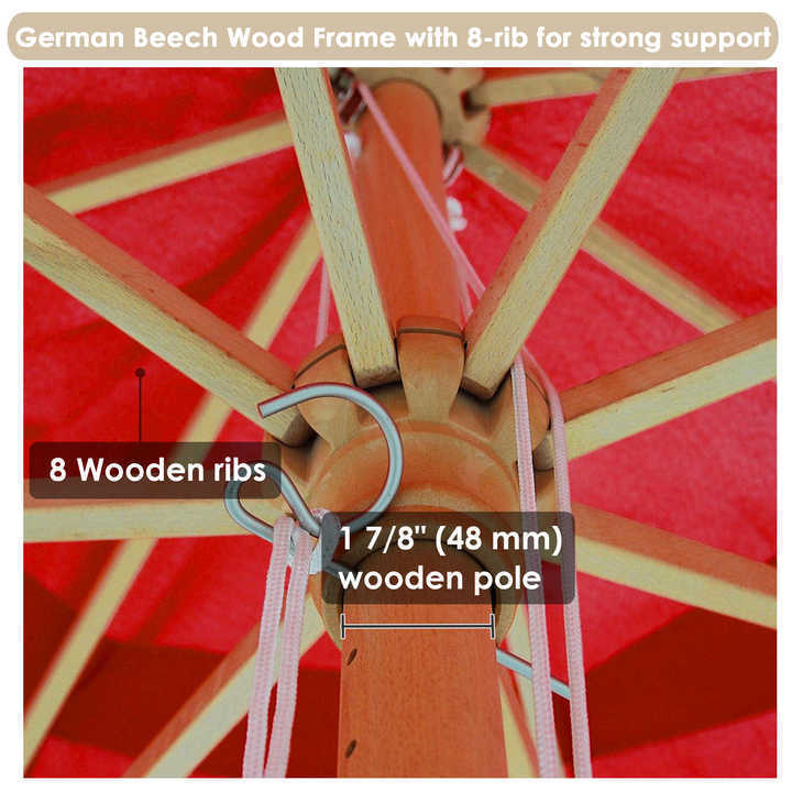 Wholesale Waterproof 3m  colorful Beach  Wood Patio Outdoor Parasols Big Garden Umbrella for summer