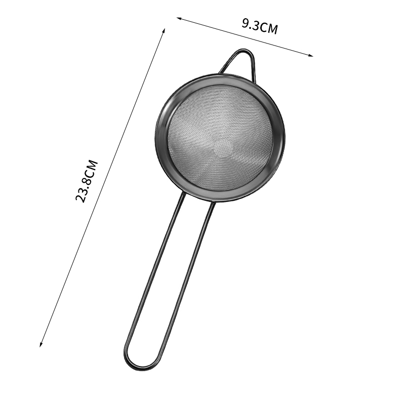 Long Handle 23.8*9.3cm Copper Gold  Fine Mesh Strainer Stainless Steel Cocktail Tea Coffee Strainer for bar restaurant