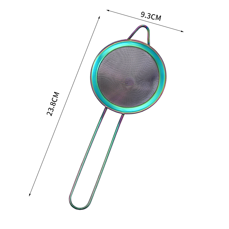 Long Handle 23.8*9.3cm Copper Gold  Fine Mesh Strainer Stainless Steel Cocktail Tea Coffee Strainer for bar restaurant