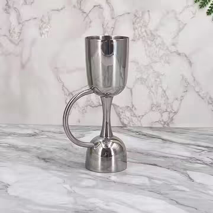 Personalized Stainless Steel 304 Double Custom Shape Cocktail Jigger With Handle Bar Measuring Wine Jigger