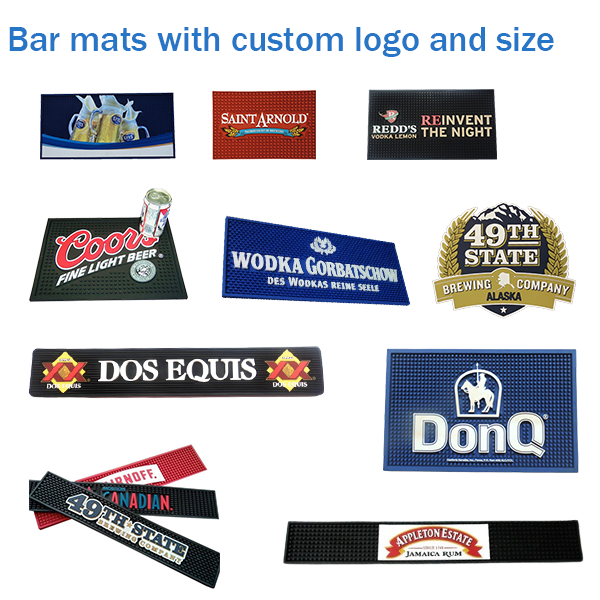 beer drinking non-slip eco rubber soft pvc bar accessories custom logo pvc barmat for promotion bar party