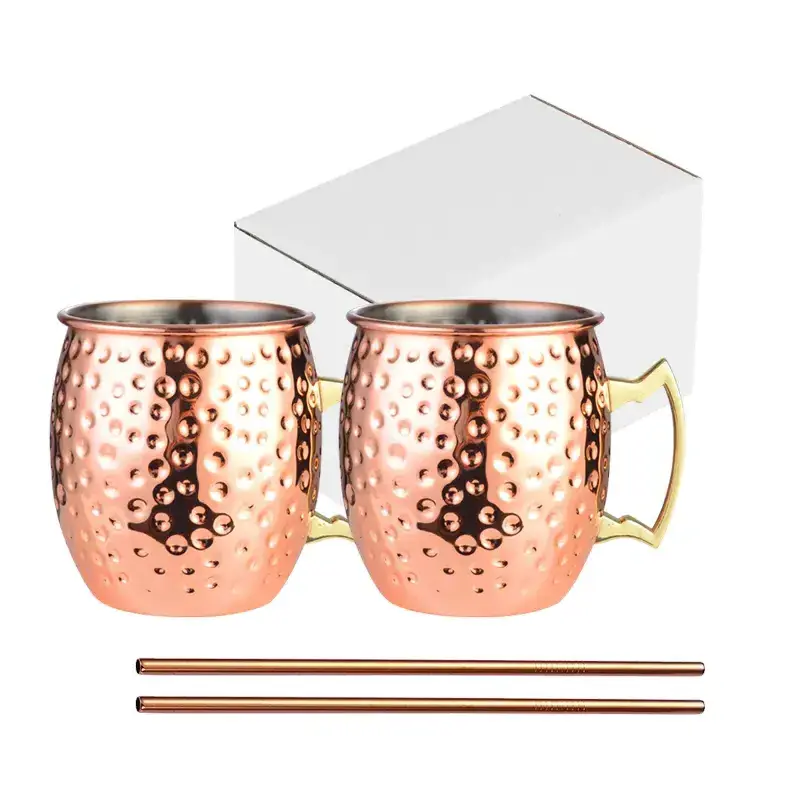 Hot Selling Stainless Steel Moscow Copper Plated Drinking Hammered Cup Coffee Beer Mule Mug