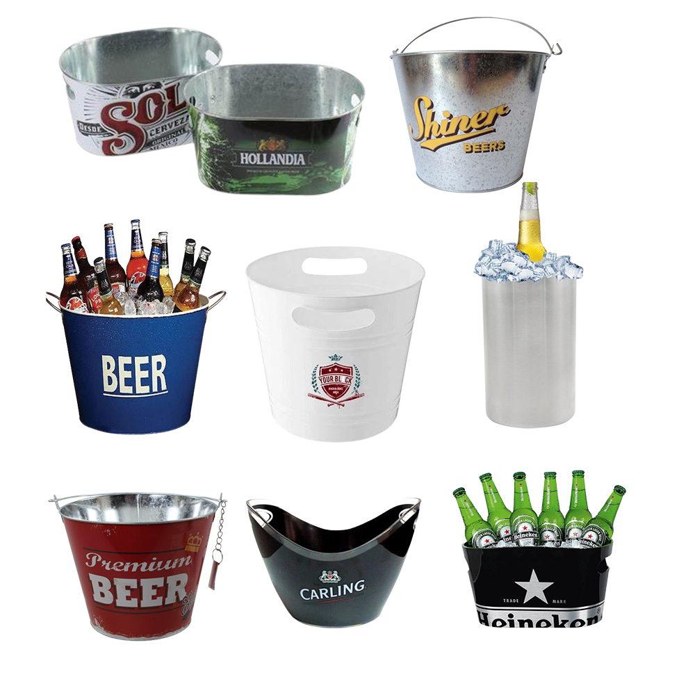 galvanized tin oval 5L 8L 15L golden beer ice bucket ice cooler champagne tub for whiskey vodka tequila