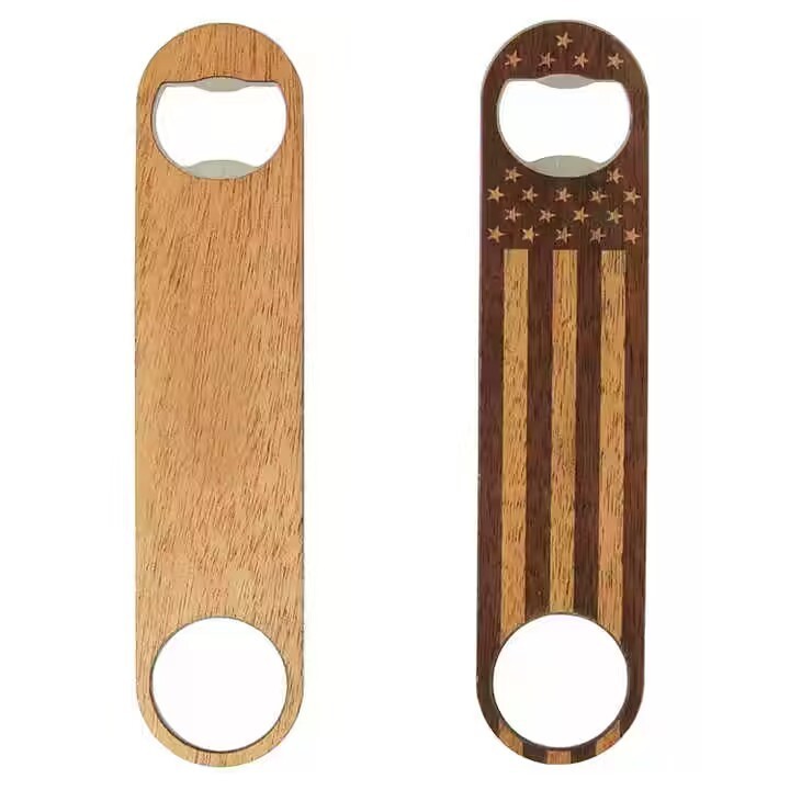 New design Bamboo/wood round rectangle  Fridge Magnet beer Bottle Opener for beer