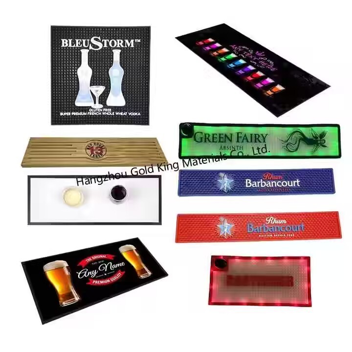 High quality rectangle square 60*15*1cm bar spill mat  pvc rubber durable led bar mat for party wedding