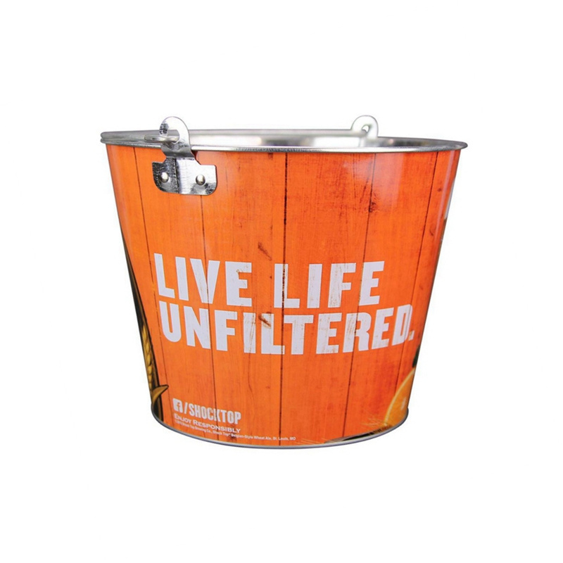 personalized 5L Metal Tin Beer Ice Bucket Ice Pail Double-Sided Full Color Custom Branding