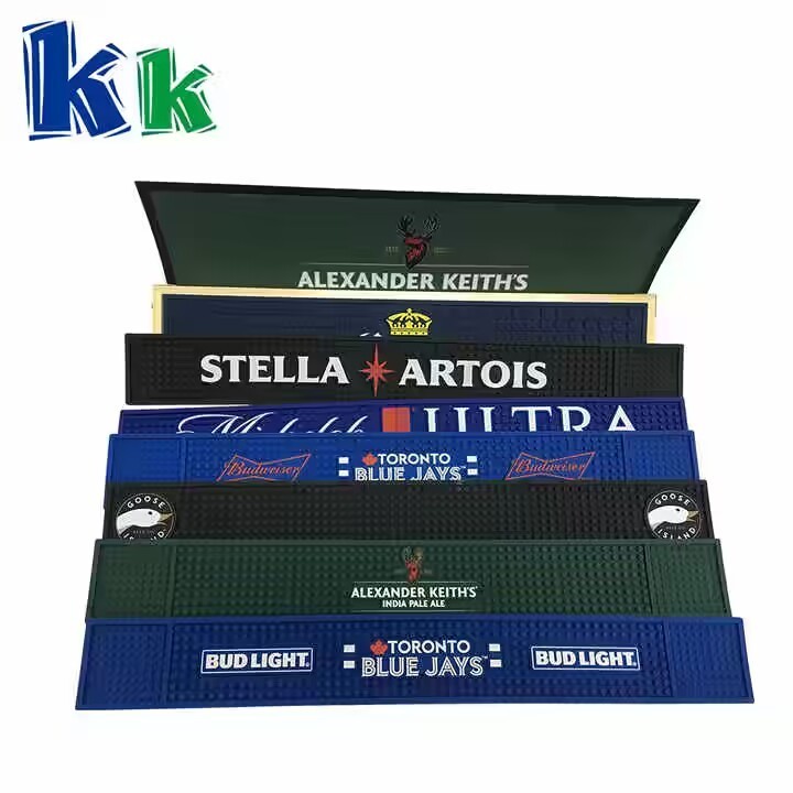 2023 KKS Best Seller Non-slip PVC Rubber Bar Mat for Home Bar Countertop with Custom LOGO