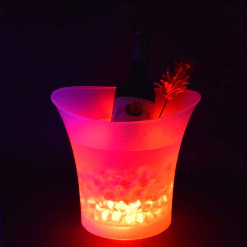 5L Plastic led Ice Bucket Customized Led Illumination Buckets For  Wine Vodka Whiskey Beer Drinks in party