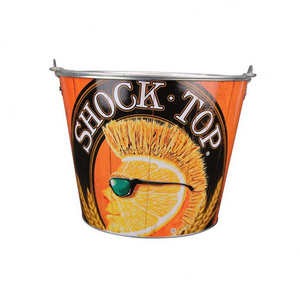 personalized 5L Metal Tin Beer Ice Bucket Ice Pail Double-Sided Full Color Custom Branding