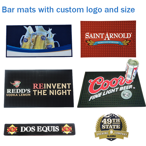 beer drinking non-slip eco rubber soft pvc bar accessories custom logo pvc barmat for promotion bar party