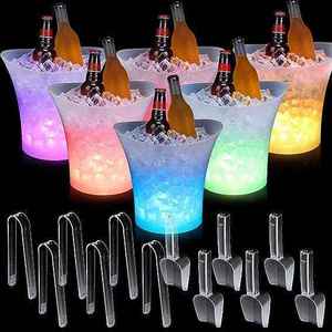 5L Plastic led Ice Bucket Customized Led Illumination Buckets For  Wine Vodka Whiskey Beer Drinks in party