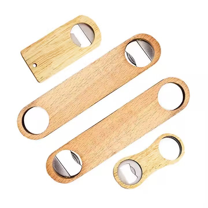 New design Bamboo/wood round rectangle  Fridge Magnet beer Bottle Opener for beer