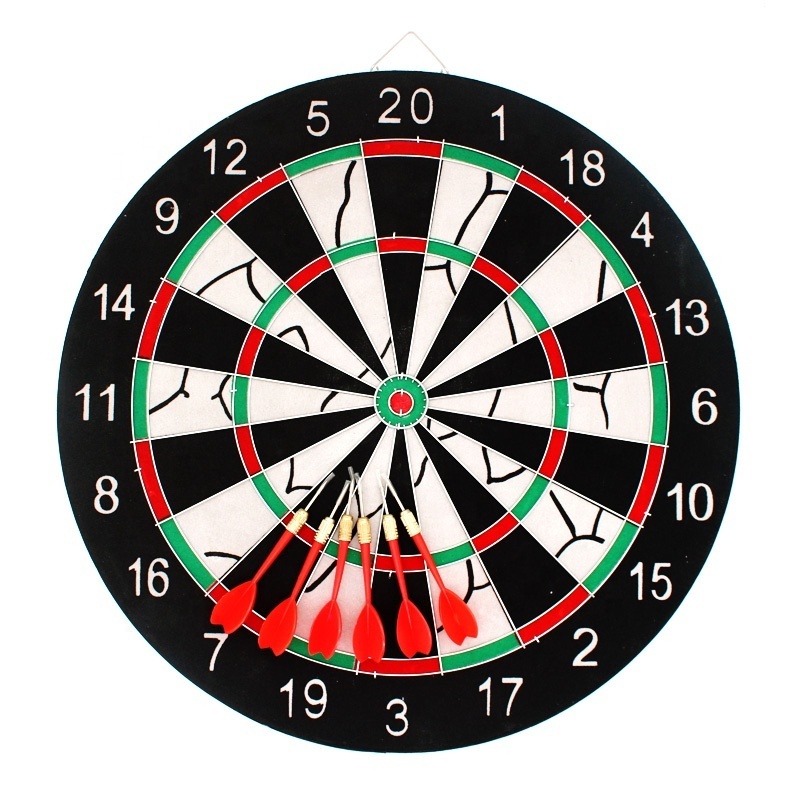 High Quality Dartboard 18'' Flocking Dartboard 6 Darts Fibreboard