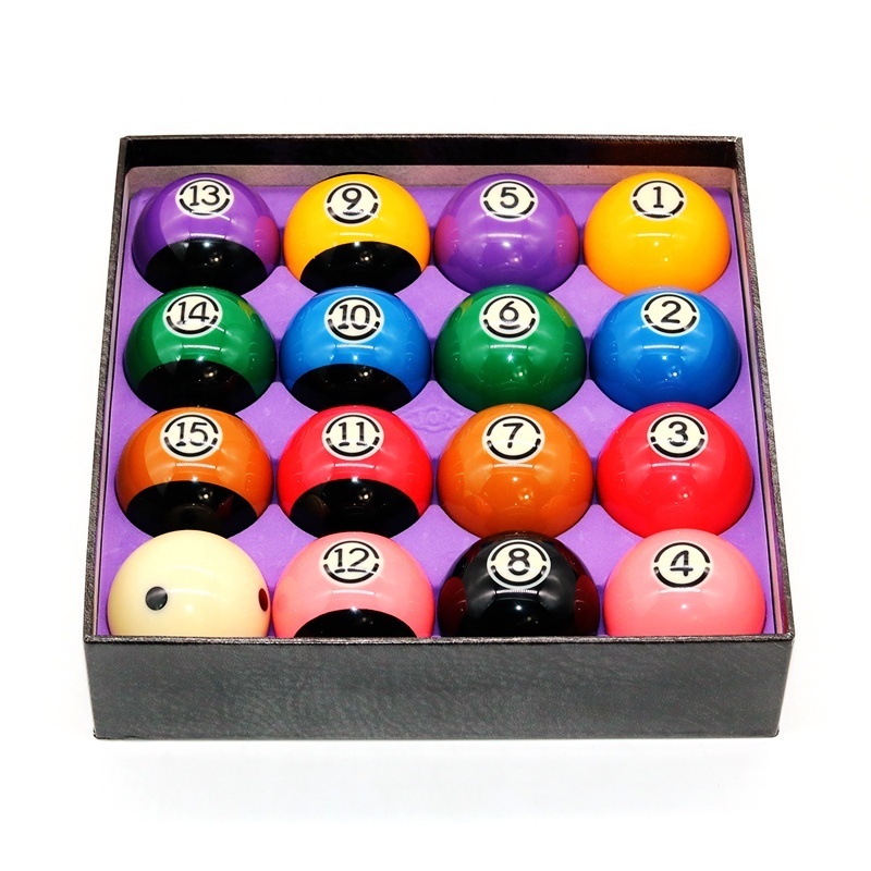 High End 16A Black Design Resin 16pc Set Box 57.2MM Billiard Pool Ball For Sale