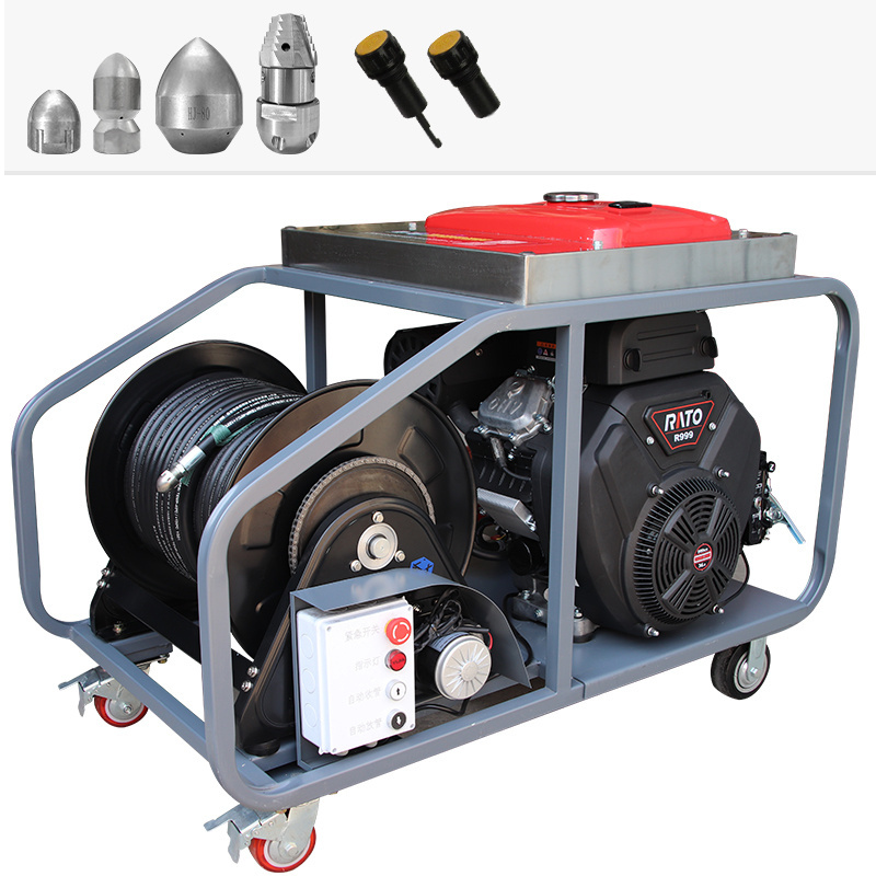 36HP 200bar gasoline powered drain sewer jetting high pressure washer hotel drain cleaning sewer jetting high pressure washer