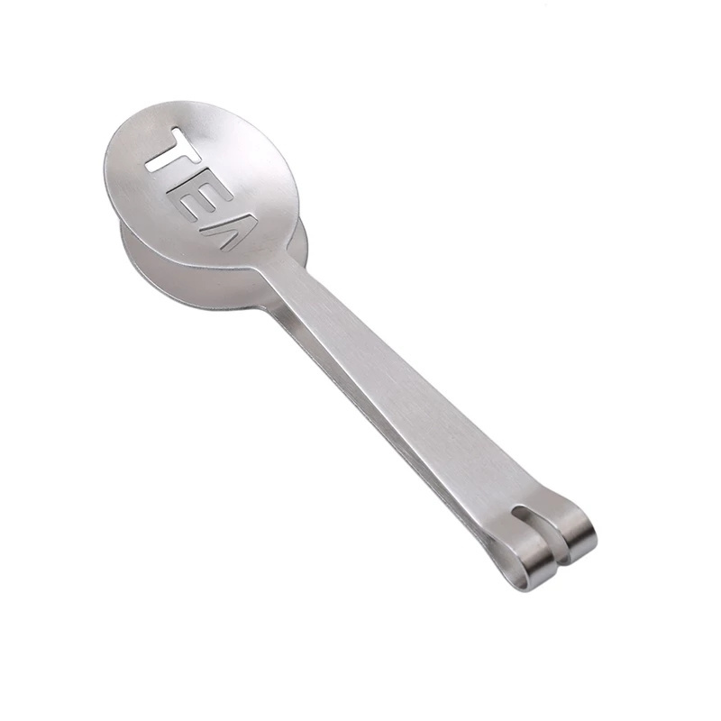 Reusable Stainless Steel Tea Bag Tongs Teabag Squeezer Strainer Holder Grip Metal Spoon Mini Sugar Clip Tea Leaf Strainer