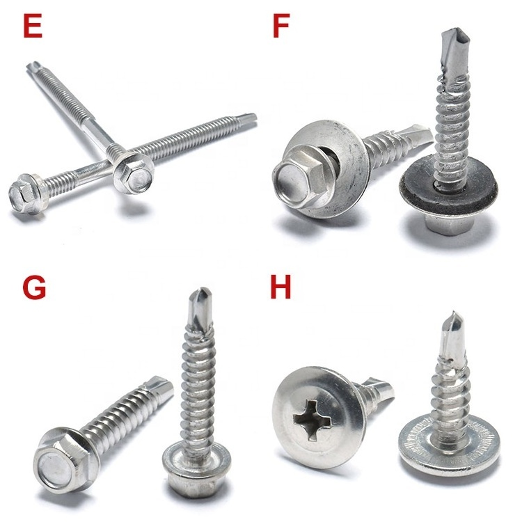 SS304 410 Modified Truss Wafer Phillips hex Head Tek Roofing Self Drilling Screws for Sheet Metal