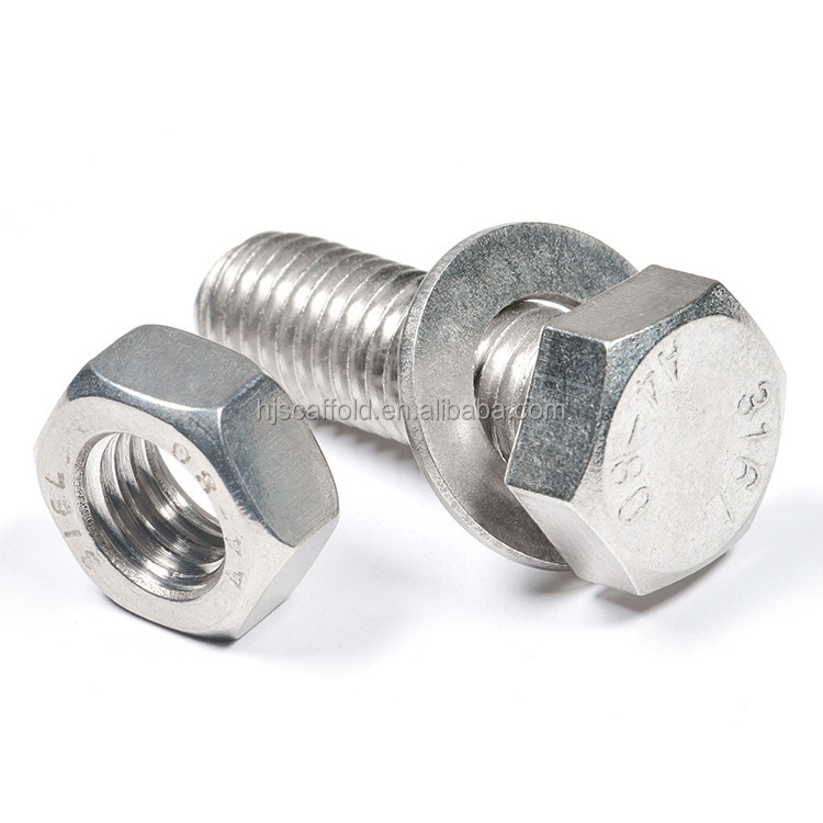 High Quality Stainless Steel 304 316 or Zinc Plated Smooth Surface 9mm Hex Head Bolt