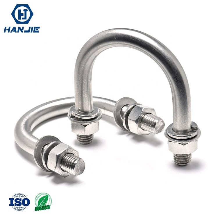 M4 M5 M6 SS 304 316 Stainless Steel High Precision DIN 3570 Pipe Clamp U Bolt