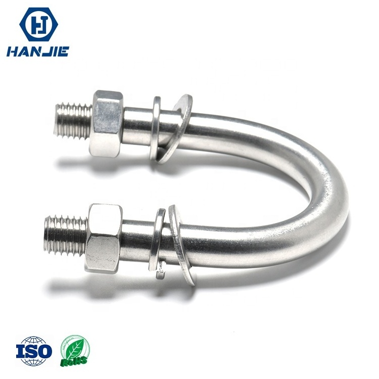 M4 M5 M6 SS 304 316 Stainless Steel High Precision DIN 3570 Pipe Clamp U Bolt