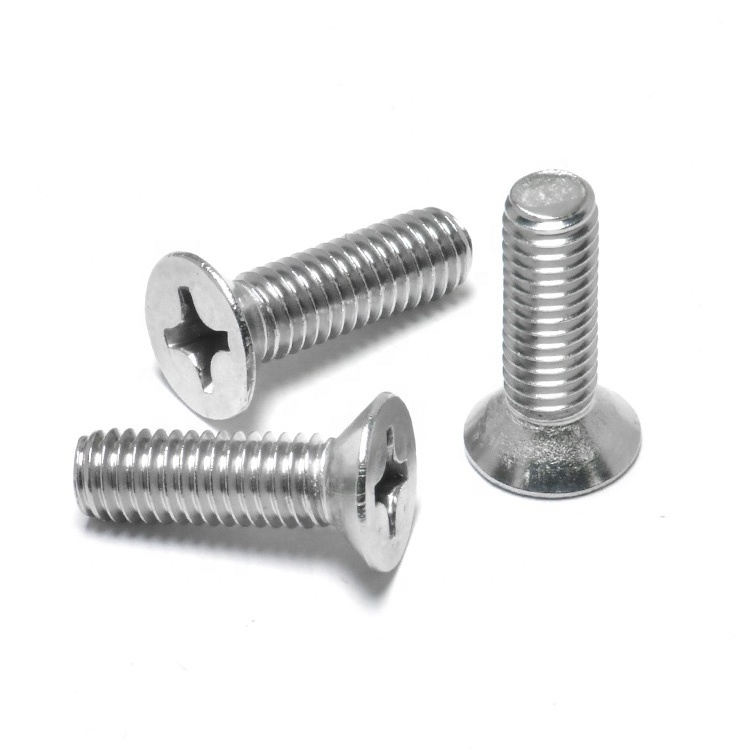 DIN 965 Machine Screw Stainless Steel 304 M3 M4 M8 Flat Countersunk  Cross recessed head Machine Screw