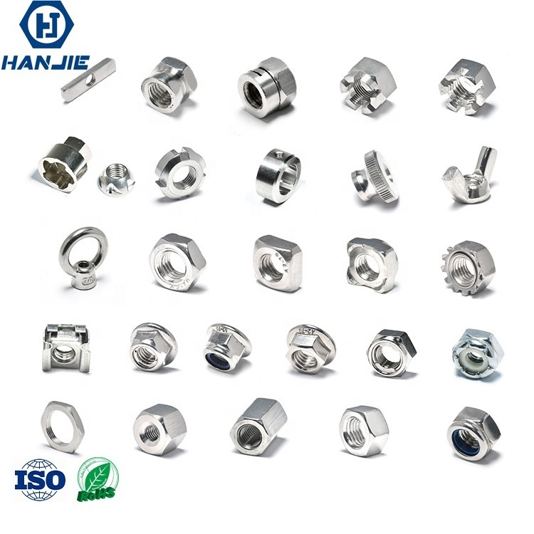 A2 SS304 M6 M8 M12 Hex Cage Anti Theft Security  Breakaway  Bolt and Nut Flanged Hex Lock Nut