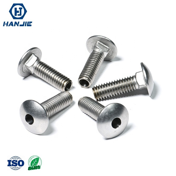 Zinc Plated or Stainless steel Smooth Surface High Quality Hollow Carriage Bolts