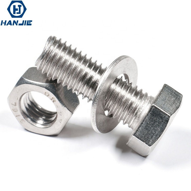 High Quality Stainless Steel 304 316 or Zinc Plated Smooth Surface 9mm Hex Head Bolt