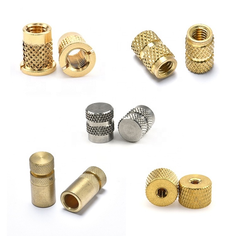 Custom Oem M4 M5 M6 Stainless Steel Brass Knurled Thread Insert Nuts for Plastic Metal