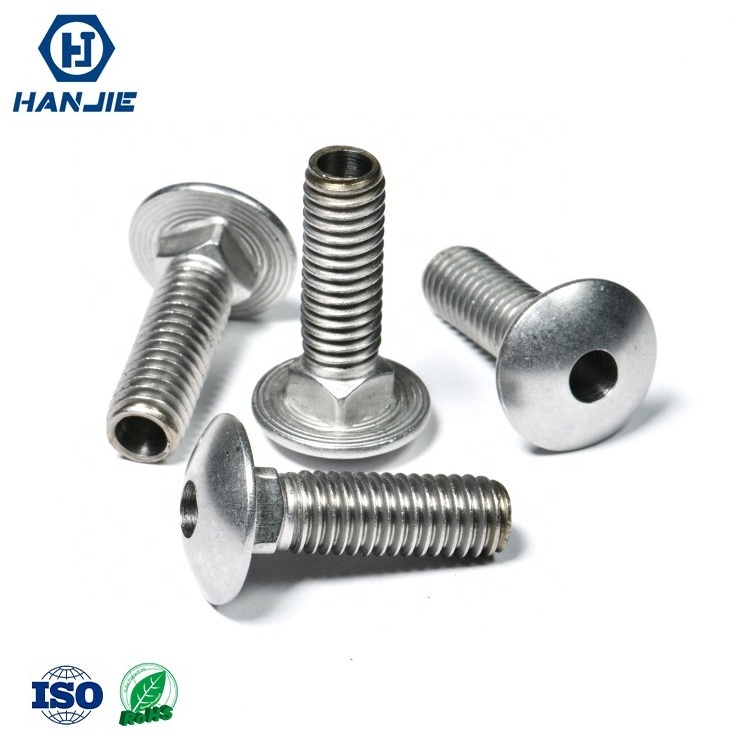 Zinc Plated or Stainless steel Smooth Surface High Quality Hollow Carriage Bolts