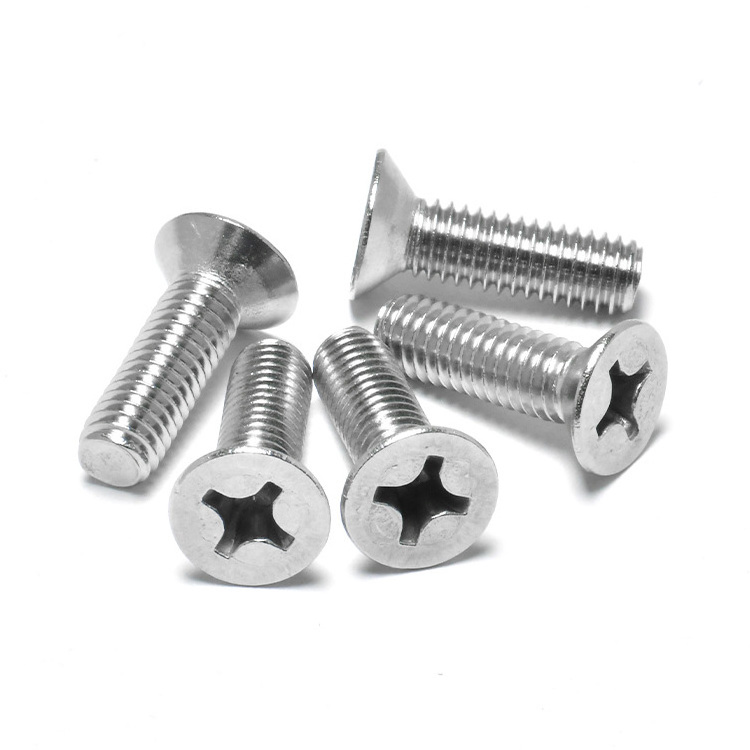 DIN 965 Machine Screw Stainless Steel 304 M3 M4 M8 Flat Countersunk  Cross recessed head Machine Screw