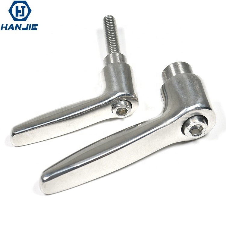 Polished Stainless Steel 7 Shape Seven Type Clamping Lever Adjustable Fixing Lever Handle for Tool