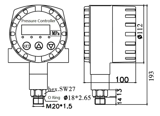 Switch Type 4 20mA RS485 24VDC Automatic Gas Liquid Heavy Duty High Pressure Control Switch For Water Pump