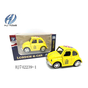 Hot selling 1:32 opening doors pull-back mini kids toys Beetle alloy diecast car with printed pattern