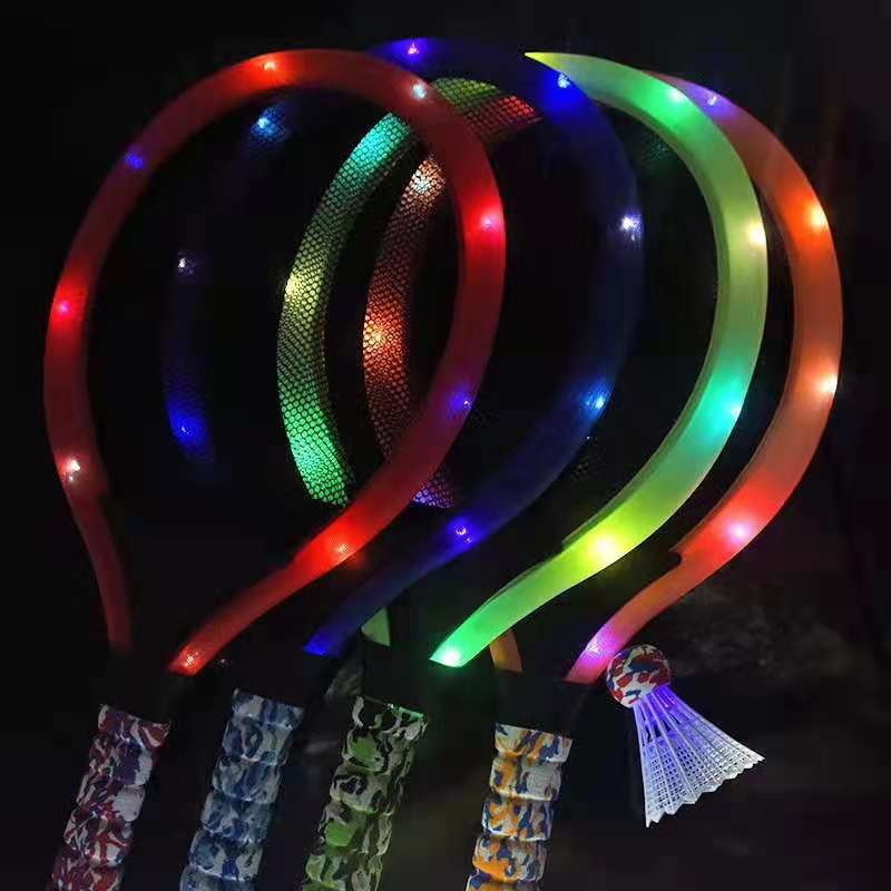 Wholesale Night Outdoor Toy For Children Kid Toys Tennis Racket Badminton Racket Ball Set With Led Light