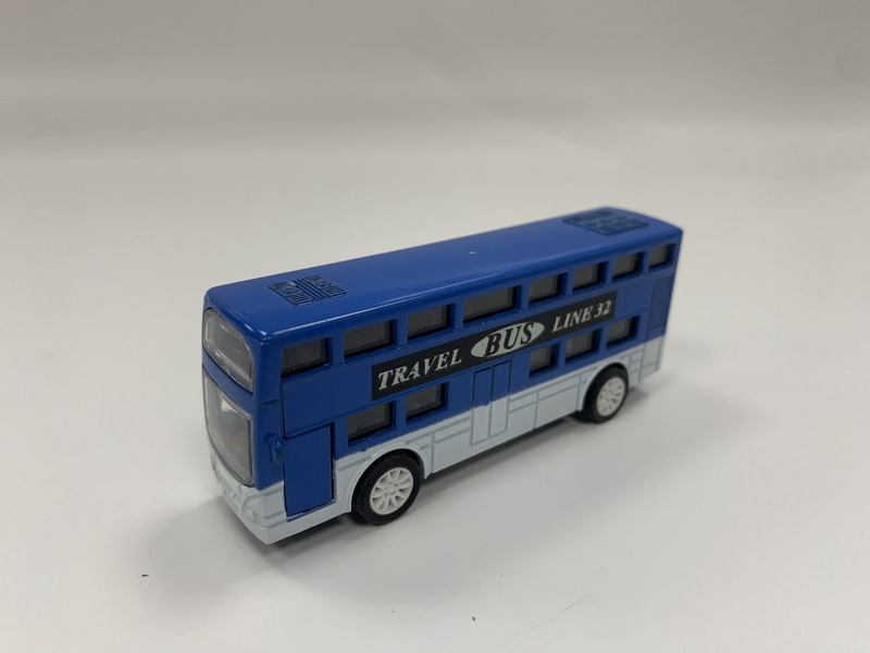 Mini Cute Cartoon Double-Deck Bus Metal Alloy Diecast Toy Vehicles Model Car Toys Pull Back Car Kids Toy