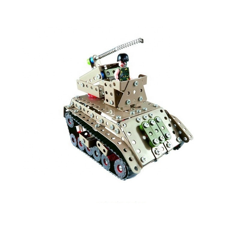 DIY ride on car army miniature diecast model puzzle cheap vehicle military metal mini tank toy for kid