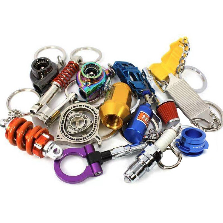 Huajing Best Selling JDM Custom Metal 3D Car Parts Model Turbo keychain