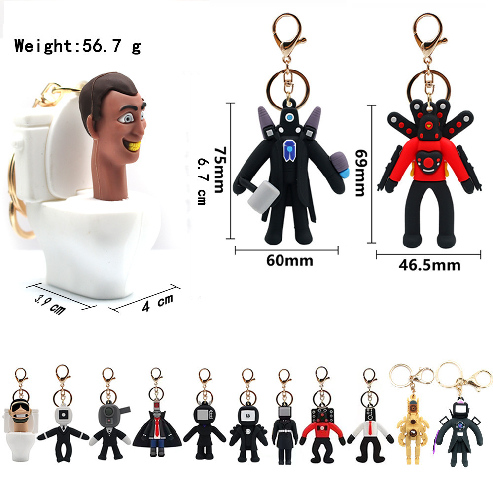 Hot selling skibidi toilet keychain toilet man game peripheral pendant high quality gift crafts