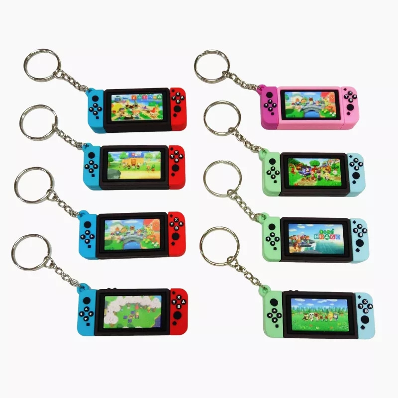 Switch Game Machine Super Bros Keychains Nintendo Switch Keyring Charm Bag Pendant Soft Rubber PVC Key Chains