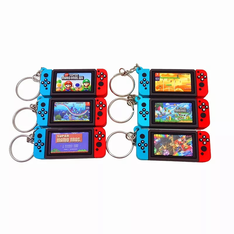 Switch Game Machine Super Bros Keychains Nintendo Switch Keyring Charm Bag Pendant Soft Rubber PVC Key Chains